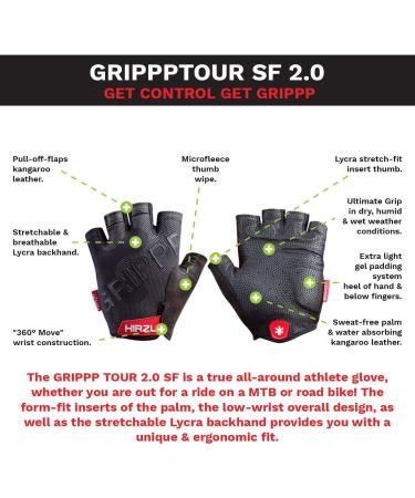 Buy HIRZL GRIPPP Tour SF 2.0 Unisex Cycling Gloves - Black XL | Best International Shipping - Buy Online on SooperMarket.com
