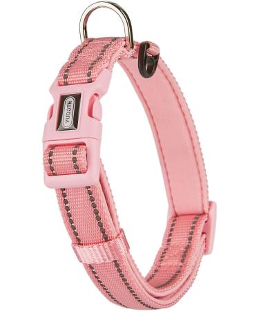 YUDOTE Dog Collar Medium Strong Reflective Nylon Webbing with Soft Comfy Neoprene Padded Linning for Medium Dogs Daily Use Pink M (Pack of 1) Pink - Buy Online on SooperMarket.com