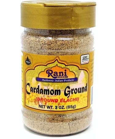 Rani Cardamom (Elachi) Ground, Powder Indian Spice 3oz (85g) PET Jar  All Natural | No Color Added | Gluten Friendly | Vegan | NON-GMO | No Salt or Fillers Cardamom 3 Ounce (Pack of 1)