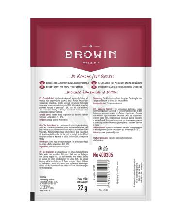 Buy Browin 400305 Yeast Restart - 22g | Best Secondary Fermentation Yeast for Sweet Wines | International Shipping Available - Buy Online on SooperMarket.com