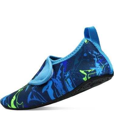 Centipede Demon Kids Water Shoes | Quick Dry Aqua Socks for Beach & Swim | Dark & Light Blue | Size 1-2 Little Kid - Buy Online on SooperMarket.com