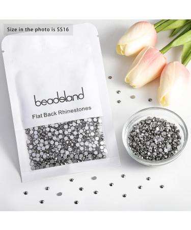 Beadsland 1440pcs Flat Back Rhinestones - SS16 Hematite Nail Crystals (3.8-4.0mm) for Stunning Nail Art - Buy Online on SooperMarket.com