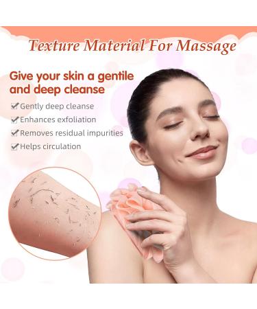 2 Pack Exfoliating Back Scrubber | Double Sided Cloth with Strap | Long Body Scrub Sponge for Deep Clean | Shower Loofah with Handle | Women Men | Pink Khaki Soft Cloth - Buy Online on SooperMarket.com