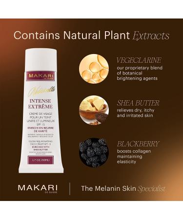 Makari Naturalle Intense Brightening Face Cream 1.7 oz | Anti-Aging Treatment for Acne Scars, Stretch Marks & Wrinkles | Moisturizer for Dry Skin with Shea Butter & SPF 20 - Buy Online on SooperMarket.com