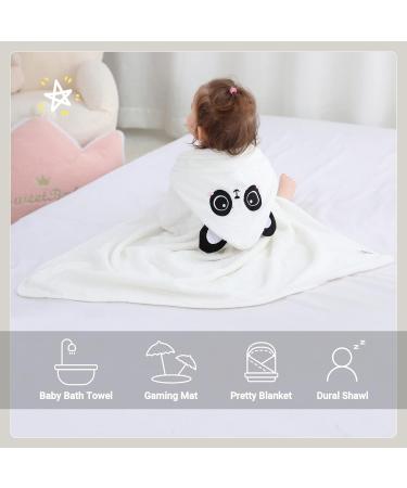 Bamboo Hooded Baby Bath Towel Toddler Wearable Blanket | Large Size Animal Bathrobe (Panda) - 75x100cm - Buy Online on SooperMarket.com
