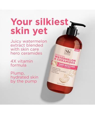 Watermelon & Ceramides Body Lotion 3 Pack 16 oz - Plumping Hydration for Dry Skin | Vegan & Cruelty-Free Moisturizer for Women and Men - Buy Online on SooperMarket.com