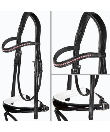 Heinick-Reitsport bridle anatomical Performance white lacquer conical RH bridle hook Warmblood Selection (Rose)