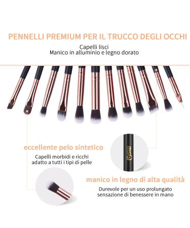 Buy MSQ 12PC Eye Makeup Brush Set - Smoky Eyeshadow & Contour Kit - Soft Hair for Eyeshadow Eyebrow Eyeliner Blending - Perfect Christmas Gift in Rose Gold - Buy Online on SooperMarket.com