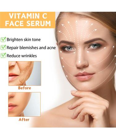 Vitamin C & Collagen Serum Vitamin C Serum For Face Face Serum For Skin Brightening Wrinkle Remover Anti Aging Serum Skincare for Anti-Wrinkle Acne Dark Spots Sun Damage Antioxidation 50ml - Buy Online on SooperMarket.com