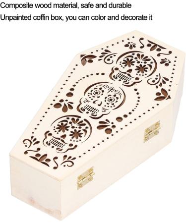 Decorative Wooden Coffin Pet Burial Coffin Small Unique 2Pcs Creative for Halloween Party Decor for Hamsters for Small Pets for Coffin Box (Skull) - Buy Online on SooperMarket.com