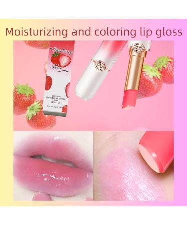 Tongyend Lip Balm Strawberry Tinted Lip Balm Color Changing Lipstick Lip Oil Lipgloss Lip Tint Lipsticks For Women Long Lasting Moisturizing Waterproof Lip Glossier Lip Care - Buy Online on SooperMarket.com