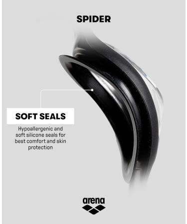 Shop Arena Spider Anti-Fog Swimming Goggles for Adults | UV Protection Self-Adjusting Nose Bridge Hypoallergenic Silicone - Black - Buy Online on SooperMarket.com