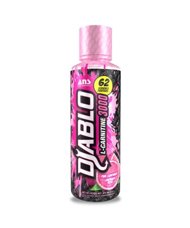 ANS Performance Diablo Carnitine 3000 (473 mL 16 oz) - Muscle Recovery Support - Double The Value with 3000 mL of L Carnitine per 15 mL - Delicious Flavours (Pink Lemonade)
