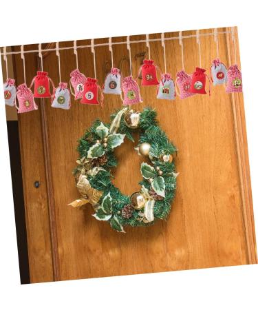 KOMBIUDA Drawstring Bag 1 Set Christmas Hanging Cloth Bag 24 Day Advent Calendar Cotton Christmas Bag Number Burlap Bag - Buy Online on SooperMarket.com