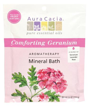 Aura Cacia Comforting Geranium Mineral Bath Packet Formerly Heart Song 2.5-Ounce packet (Pack of 3)