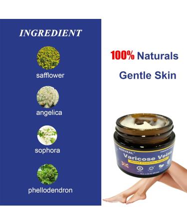 Varicose Veins Cream & Spider Veins Repair - Improve Blood Circulation & Soothe Itching - 1.76 OZ - Buy Online on SooperMarket.com
