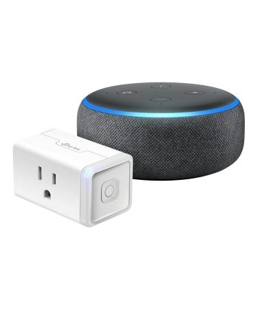 Echo Dot (3rd Gen) | Charcoal with Kasa Smart Plug Mini w/ $2.99 Smart Plug