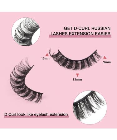 Parriparri Russian Strip Lashes - 10 Pairs Curly False D Curl Volume Lashes - Buy Online on SooperMarket.com