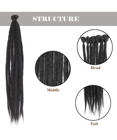 Buy No LIFE 10PCS 50cm Black Dreadlock Extensions - Synthetic One-Sided Crocheted Dreads for Men & Women | Jamaican Punk Hip-Hop Reggae Hair Wigs & Faux Locs - Buy Online on SooperMarket.com