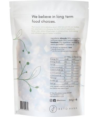 Keto Hana Coconut & Almond Breakfast Granola - Low Carb, High Protein Snack (4x300g) - Buy Online on SooperMarket.com