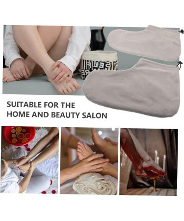 Beavorty Warm Foot Covers for Growth Therapy - Paraffin Bath Care 2 Pairs of Cotton Spa Shoes Gray 28x20cm - Foot Protection & Comfort - Buy Online on SooperMarket.com