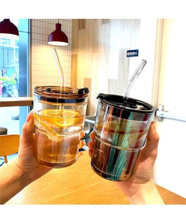 BLUEPOLAR 13oz Amber Tumbler Water Bottle with Straw and Lid - Insulated Glass Coffee Mug - Buy Online on SooperMarket.com