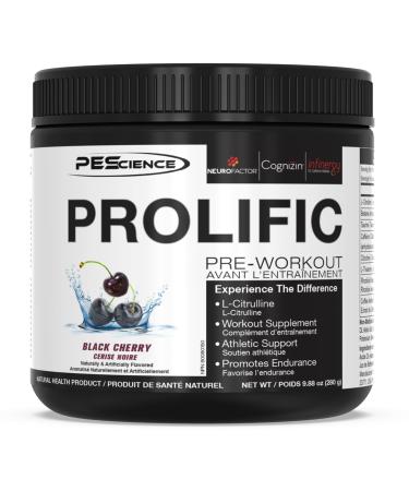 PEScience Prolific Pre Workout Powder Black Cherry 280g