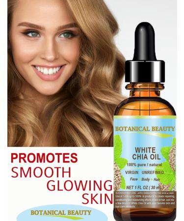 Botanical Beauty White Chia Seed Oil | 100% Pure Natural Virgin Cold-Pressed | 0.5 Fl oz for Face Skin Hair & Nails | Rich in Vitamin E - Buy Online on SooperMarket.com