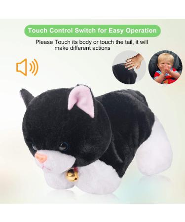 Interactive Black Plush Robot Cat Stuffed Animal Toy | Animated Pet Cat for Girls | Touch Control Electronic Kitten | 12 Large - Buy Online on SooperMarket.com