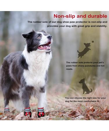 NeuWook Dog Boots 4 Pcs Waterproof Anti-Slip Breathable Dog Shoes with Two Adjustable Fastener Straps Easy to Wear Dog Sneakers Comfortable Soft Soled for Small Medium Large Dogs (Red XXL) XXL Red - Buy Online on SooperMarket.com