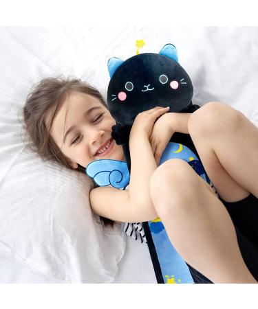 Mewaii 36in Long Cat Plush Pillow - Soft Stuffed Animal Toy for Kids (Black) - Blue Star Cat Design - Buy Online on SooperMarket.com