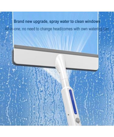 Squeegee For Window Cleaning with Spray and 3 Pads 2024 New Double Sided Spray Window Retractable Cleani Cleaner Spray Glass White 30cm panel - Buy Online on SooperMarket.com