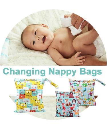 Wet Bag HOTLIKE 3 PCS Nappy Bag for Cloth Diapers - Waterproof Reusable Travel Bag with Handle and Zipper Pockets - Yellow - Buy Online on SooperMarket.com