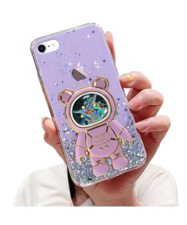 Tivenfezk nadoli for iPhone 6/6s Treibsand B r astronaut Hidden Stander Shell caricature glitter astronaut stand soft silicone bling cell phone case.