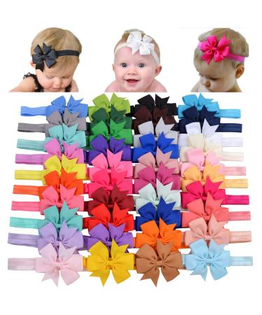 40pcs 3" Baby Girls Grosgrain Ribbon Hair Bows