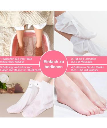 Buy SDSM Foot Mask for Hard Skin - 2 Pairs of Peeling Socks for Dead Skin & Cracked Heels - Plant-Based Moisturizing Formula for Baby Soft Feet (Rose) - International Shipping Available - Buy Online on SooperMarket.com