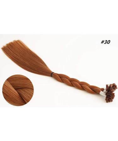25x1g REMY human hair bonding extensions hair extension 50 cm - colour 30 (copper) 50 cm (1 pack) colour 30-copper