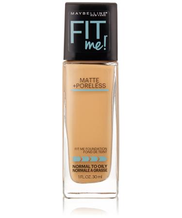 Maybelline New York Fit Me Matte Plus Poreless Foundation Makeup  Rich Tan  1 Fluid Ounce Rich Tan 1 Fl Oz (Pack of 1)