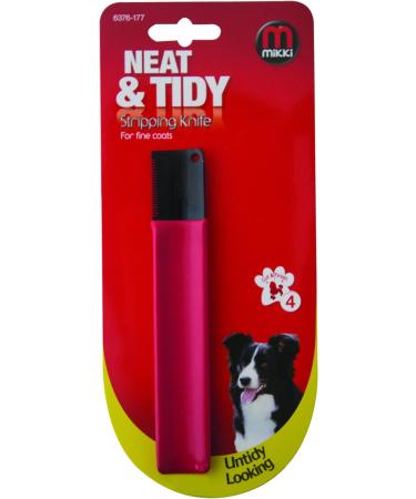Mikki Dog Puppy Grooming Stripping Knife - Red Hand Stripping Tool for Fine Hair Coats - Buy Online on SooperMarket.com