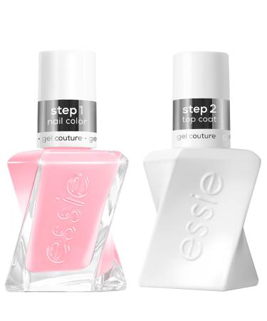 Essie Gel Couture Longwear Nail Polish Kit  Inside Scoop Gift Set  Sheer Pink Longwear Nail Polish + Top Coat  Gifts For Women And Men  0.46 Ounces Each