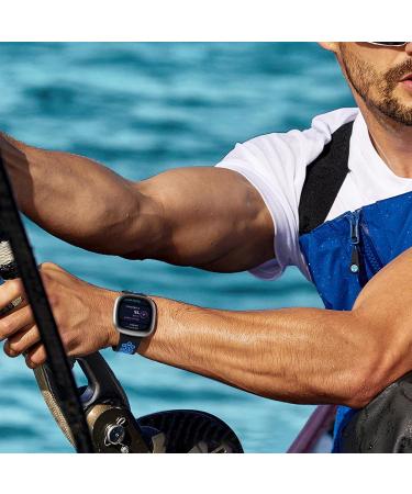 Maledan 4 Pack Sport Band for Fitbit Versa 3/Sense, Soft Replacement Wristband Set for Men and Women - Black Navy/Coal Black/Black Gray/Black Pine - Size L 7.1 - 8 - Buy Online on SooperMarket.com