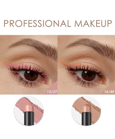 FOCALLURE Shimmer Cream Eyeshadow Stick Set - Long Lasting Waterproof Eye Shadow Crayon in Mocha Pink - 2 Pcs Highlighter Pencil for Brightening Eyes - Buy Online on SooperMarket.com