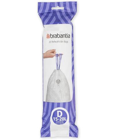Brabantia Perfectfit Multipack Garbage Bags - Extra Strong 15L/20L 120 Bags White - Code D - 6 Rolls - Buy Online on SooperMarket.com