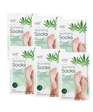New Epielle Nourishing Foot Masks - Hemp + Rosemary Extract for Deep Moisturizing 100% Vegan & Cruelty-Free (Socks 6pk)  Beauty Gifts | Skincare Gifts | New Years Skincare. STOCKING STUFFERS!!