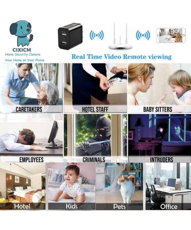 Wireless Hidden WiFi Charger Spy Camera - 1080P HD Nanny Cam - LUOHE Mini USB Security Camera Recorder - Black - Buy Online on SooperMarket.com