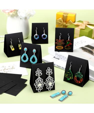 Eersida 100 Pcs Standing Earring Display Cards - Black | Jewelry Packaging for Small Business, DIY Earrings, Retail Show - Shop Now! - Buy Online on SooperMarket.com