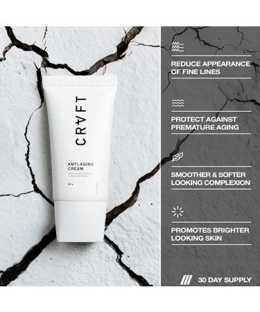 Hair Craft Co. Men's Anti-Aging Face Cream - 1oz | Fight Fine Lines & Wrinkles | 30-Day Supply | Unscented & Made in USA - Buy Online on SooperMarket.com