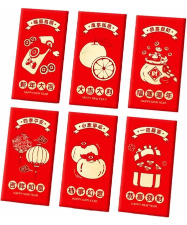 6 Pieces Chinese New Year Red Envelopes Lucky Money Envelope 2024 Dragon Hongbao Hong Bao for Spring Festival Birthday C Style C - Buy Online on SooperMarket.com