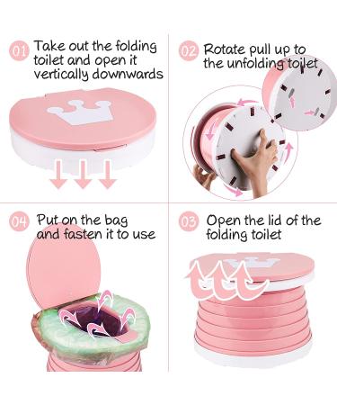 Portable Toddler Potty Seat | Folding Training Toilet Chair for Kids | Indoor Outdoor Travel Potty with Storage Bag - Blue - Buy Online on SooperMarket.com