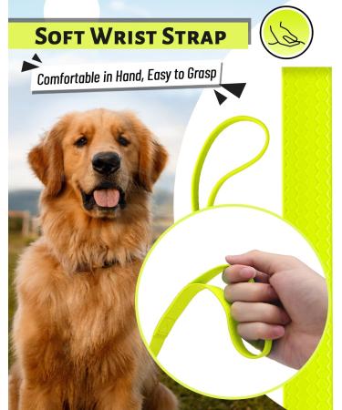 Looxmeer Neon Yellow Dog Leash - 3m to 30m Premium Tear-Resistant Training Tow Lines with Hand Loop & D Carabiner for International Shipping - Buy Online on SooperMarket.com